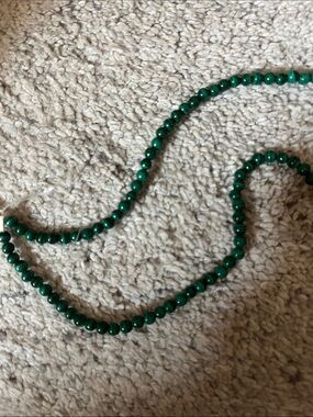 Vintage 14” Strand of 4mm Genuine Malachite Beads High Quality